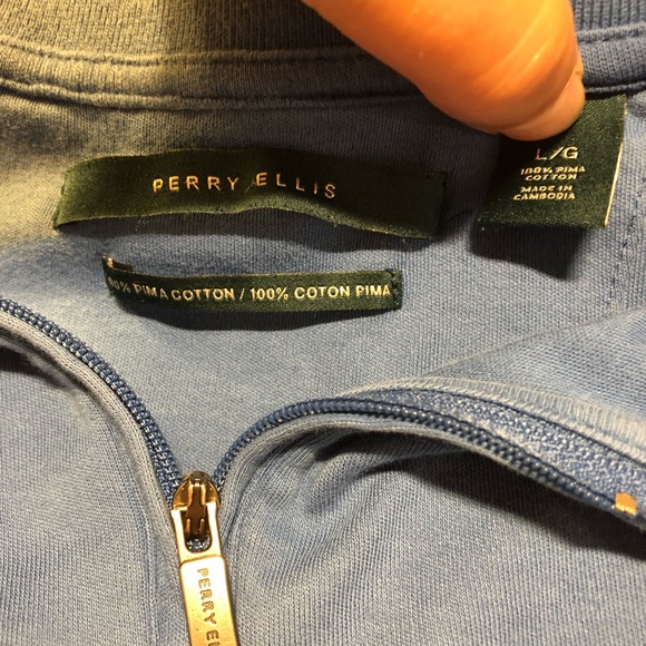 Perry Ellis Cotton Polo Men’s Large Blue - Picture 5 of 8